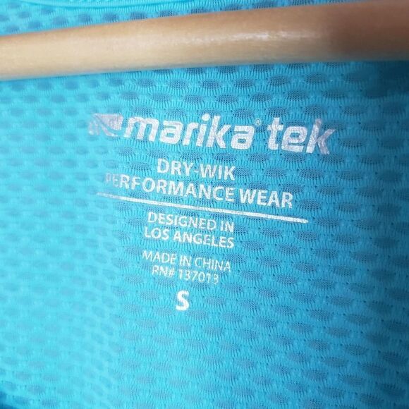 Marika Tek Small NWT Blue Curacao Short Sleeve Athletic Top - Picture 6 of 12